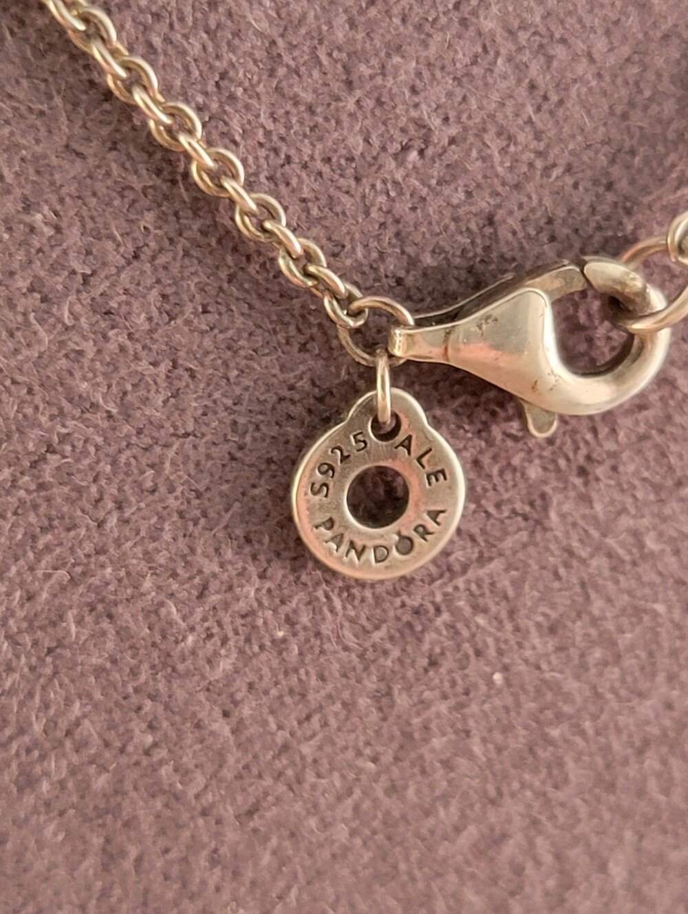 Pandora Sterling Circle Dot CZ Drop Necklace - Picture 6 of 8